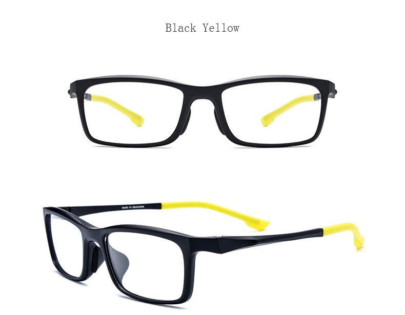 Hdcrafter Men's Full Rim TR 90 Titanium Rectangle Frame Sports Photochromic Custom Lens Eyeglasses 17209 Full Rim Hdcrafter Eyeglasses