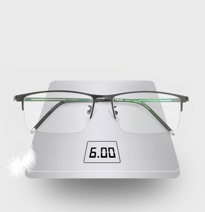 Reven Jate Men's Semi Rim Square Titanium Eyeglasses Ej8606 Semi Rim Reven Jate
