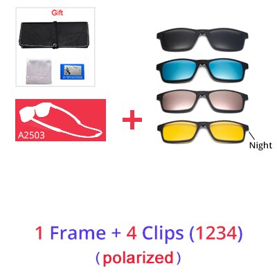 Ralferty Women's Full Rim Square Acetate Reading Glasses Clip On Sunglasses A2503 Reading Glasses Ralferty 1 Frame4 Clips 1234 Anti blue 0 Degree