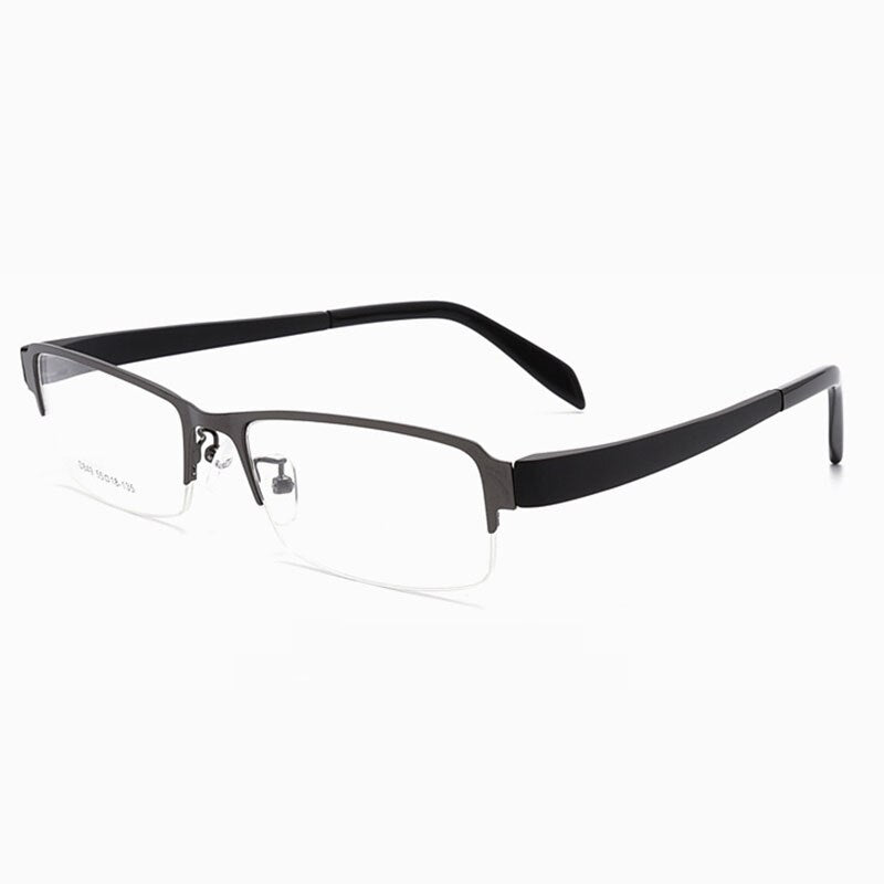Hotochki Men's Full/Semi Rim Alloy Frame Eyeglasses D849/D845 Semi Rim Hotochki Gray-Half