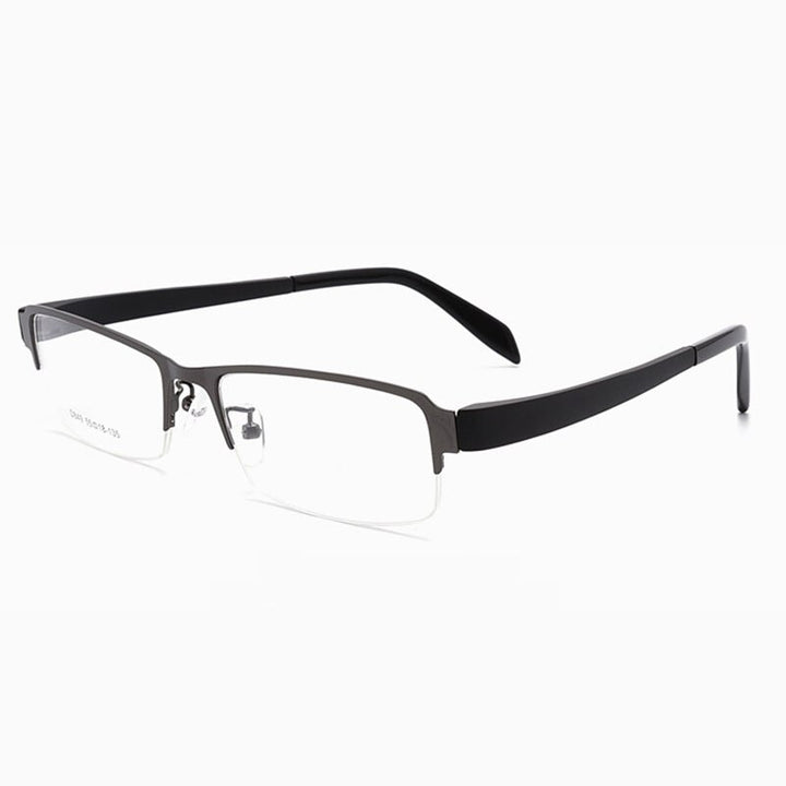 Hotochki Men's Full/Semi Rim Alloy Frame Eyeglasses D849/D845 Semi Rim Hotochki Gray-Half