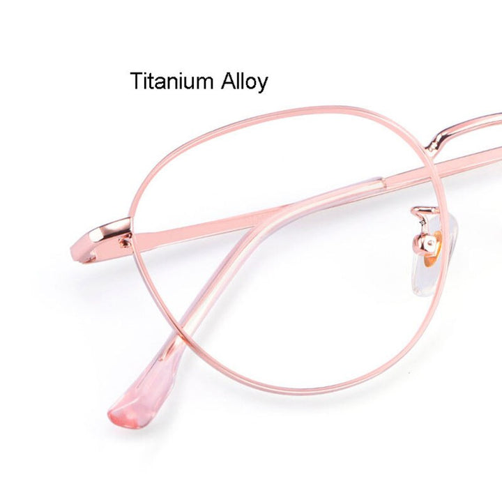 Hotony Unisex Full Rim Titanium Alloy Polygonal Frame Eyeglasses 80047 Full Rim Hotony