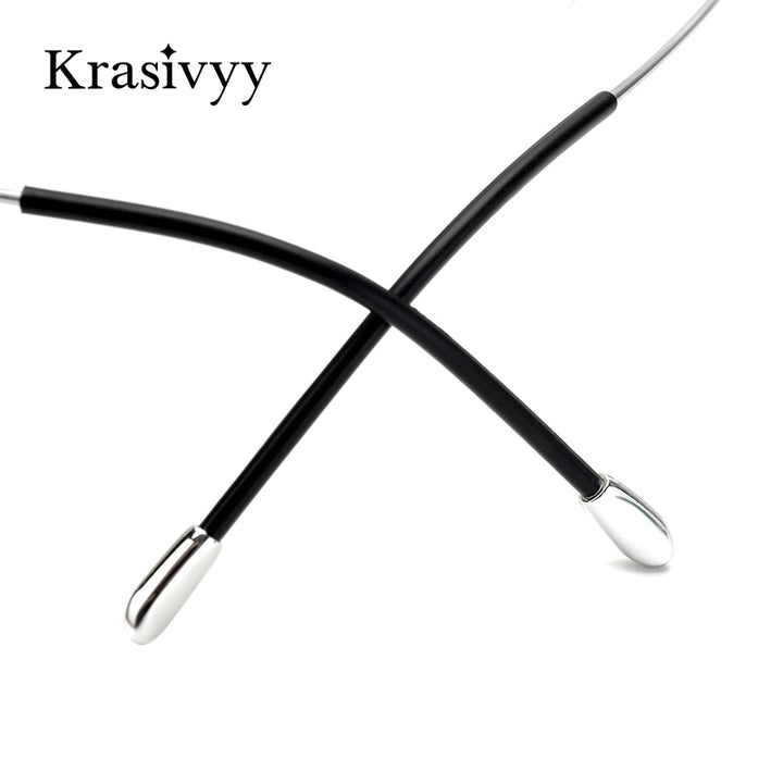 Krasivyy Unisex Rimless Round Titanium Eyeglasses Kr16017 Rimless Krasivyy