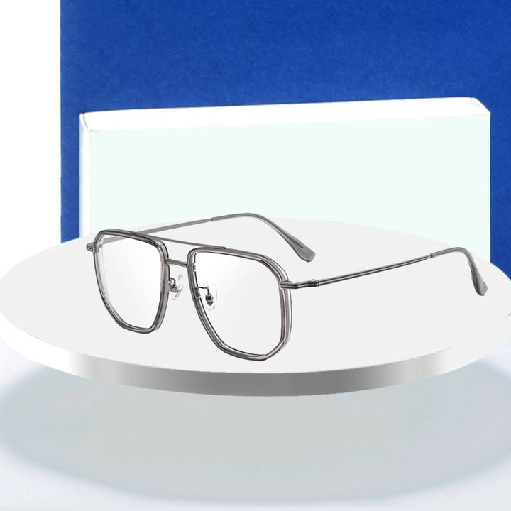 Hotochki Men's Full Rim Titanium Alloy IP Plated Frame Eyeglasses 2216yj Full Rim Hotochki