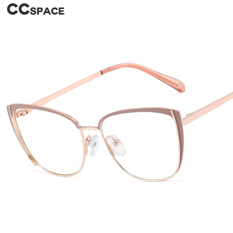 CCspace Women's Full Rim Cat Eye Alloy Frame Eyeglasses 48286 Full Rim CCspace