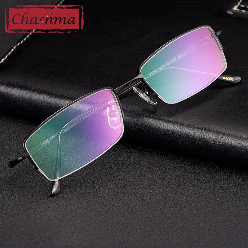 Chashma Men's Semi Rim Square Titanium Eyeglasses 8961 Full Rim Chashma