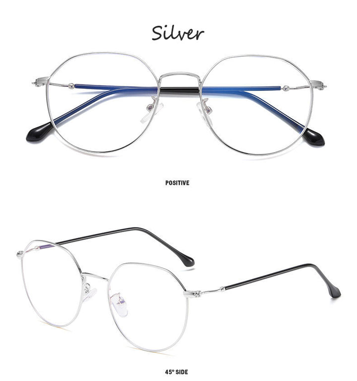 Hotony Unisex Full Rim Polygonal Alloy Frame Eyeglasses 1905 Full Rim Hotony