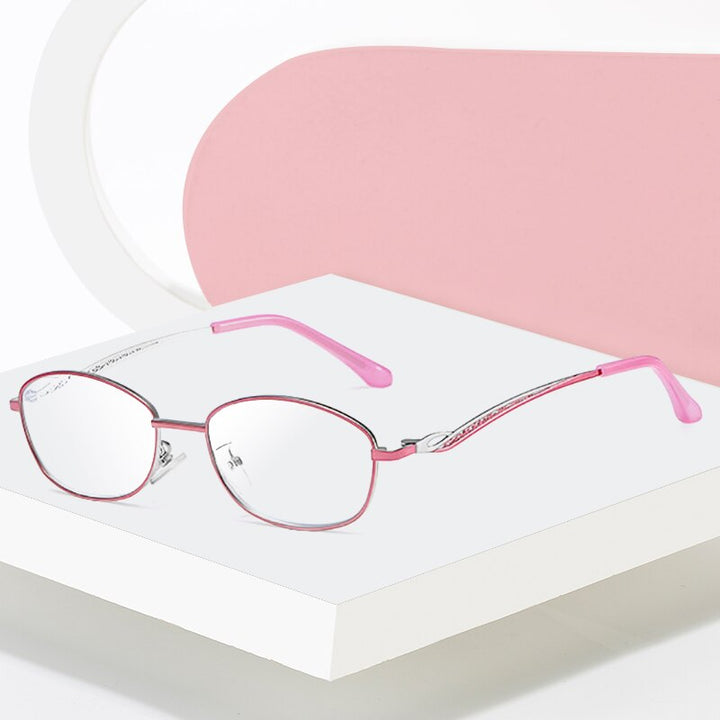 Hotony Women's Full Rim Rectangular Alloy Frame Presbyopic Reading Glasses 9002 Reading Glasses Hotony