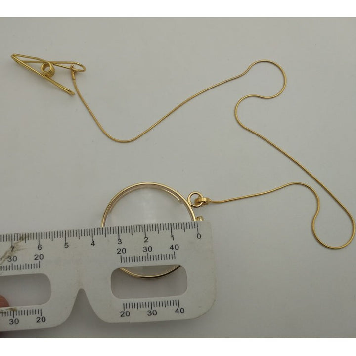 Yujo Unisex Full Rim Round Alloy Myopic Reading Monocle With Chain Y047 Reading Glasses Yujo