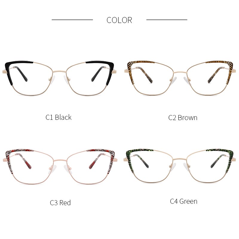 Kansept Women's Full Rim Cat Eye Stainless Steel Frame Eyeglasses Ms8124 Full Rim Kansept