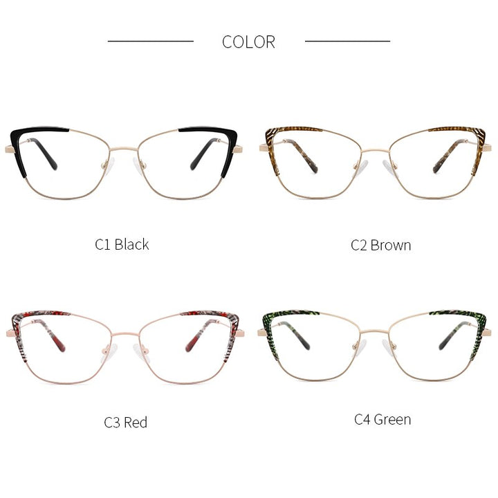 Kansept Women's Full Rim Cat Eye Stainless Steel Frame Eyeglasses Ms8124 Full Rim Kansept