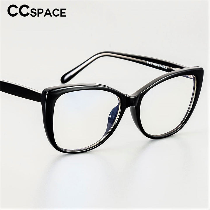 CCspace Unisex Full Rim Cat Eye Tr 90 Titanium Frame Eyeglasses 51015 Full Rim CCspace