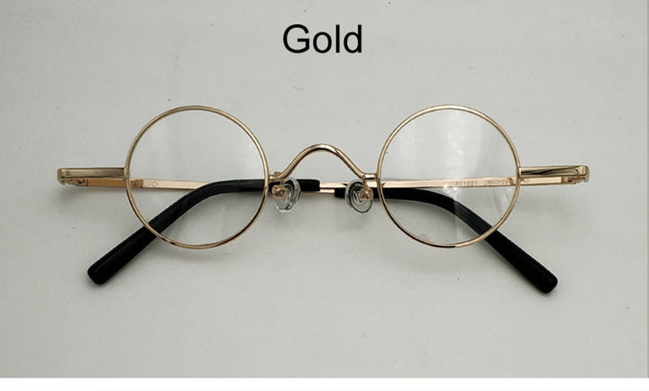 Yujo Unisex Full Rim Round Alloy Eyeglasses 811001 Full Rim Yujo Gold China
