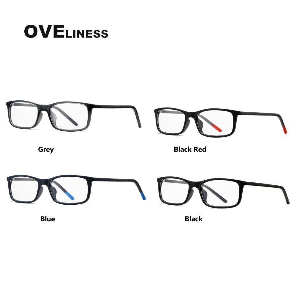 Oveliness Unisex Full Rim Square Tr 90 Titanium Eyeglasses 7252 Full Rim Oveliness