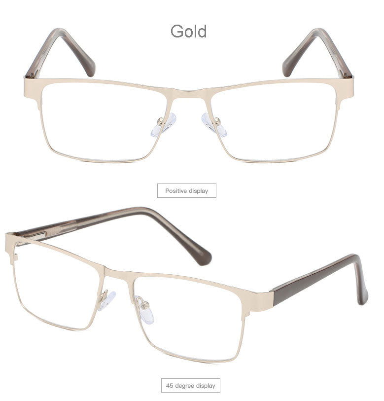 Hotony Men's Full Rim Square Alloy Frame Reading Glasses R89865 Reading Glasses Hotony