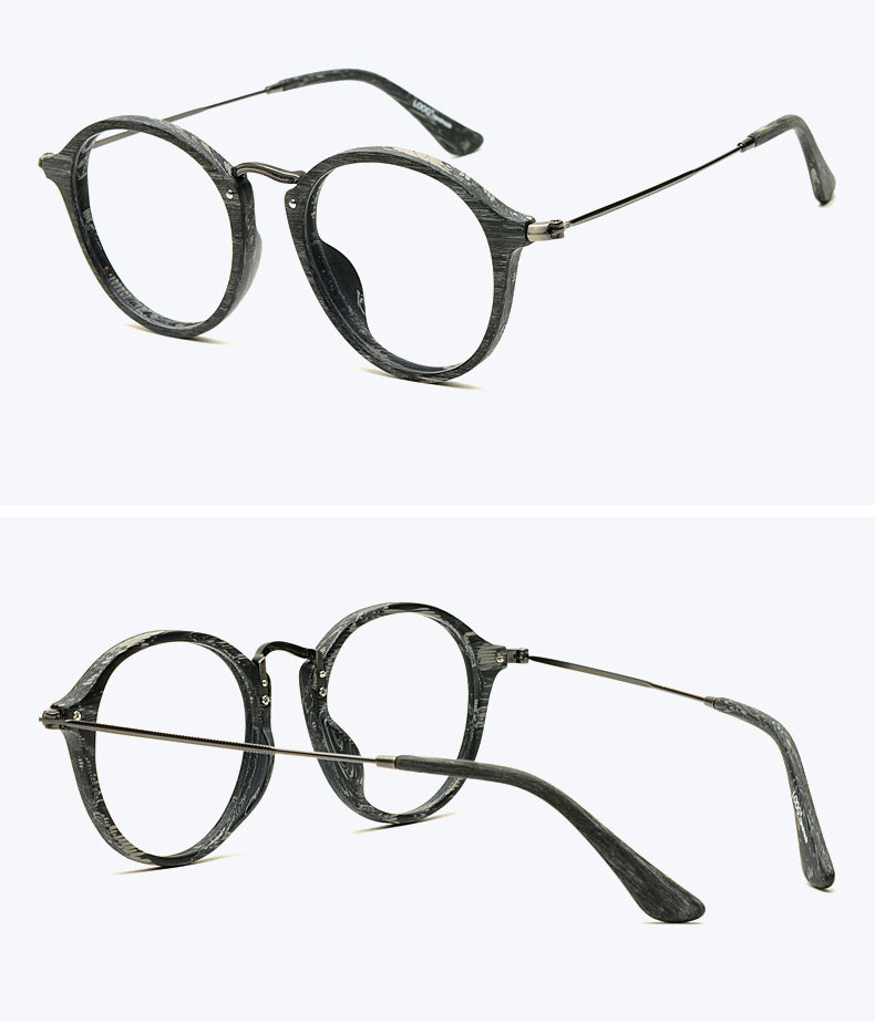 Hdcrafter Unisex Full Rim Round Wood Frame Eyeglasses Rb2447 Full Rim Hdcrafter Eyeglasses