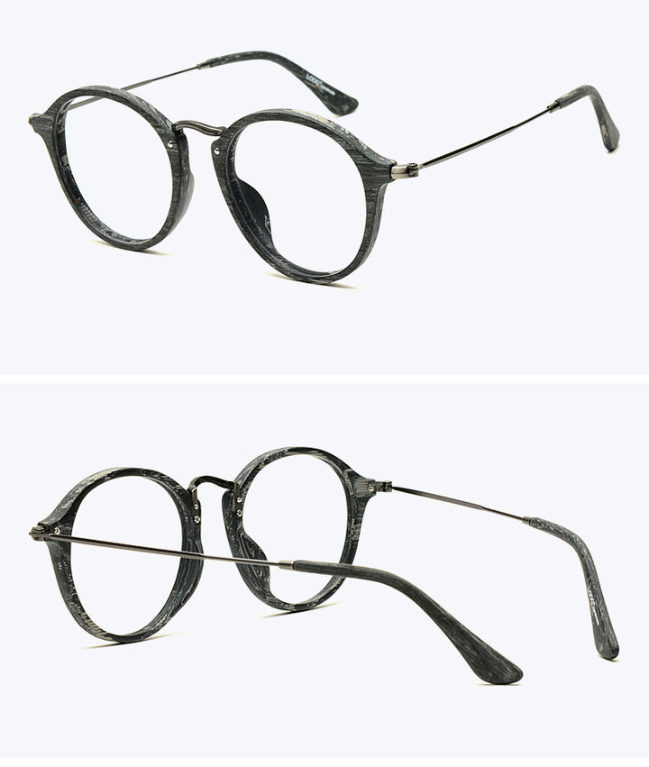 Hdcrafter Unisex Full Rim Round Wood Frame Eyeglasses Rb2447 Full Rim Hdcrafter Eyeglasses
