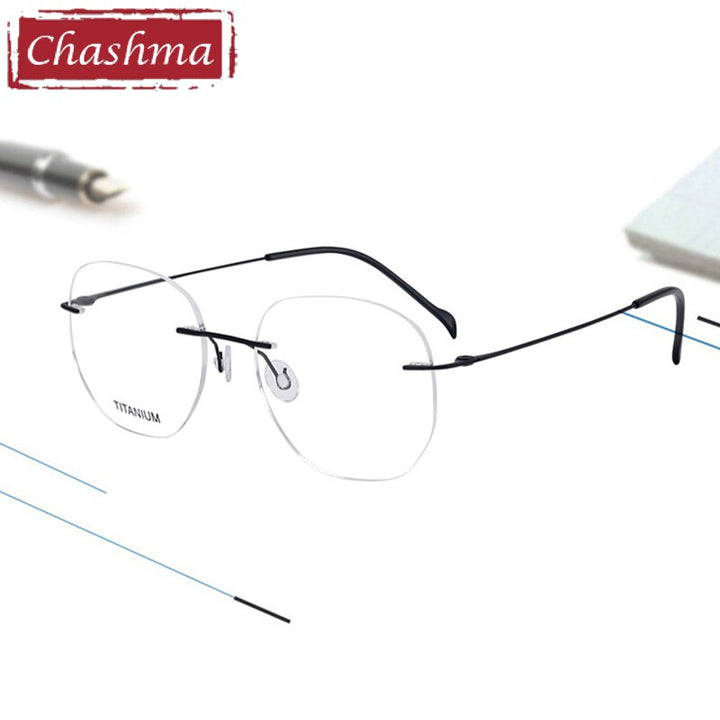 Chashma Unisex Rimless Round Titanium Eyeglasses 5010 Rimless Chashma