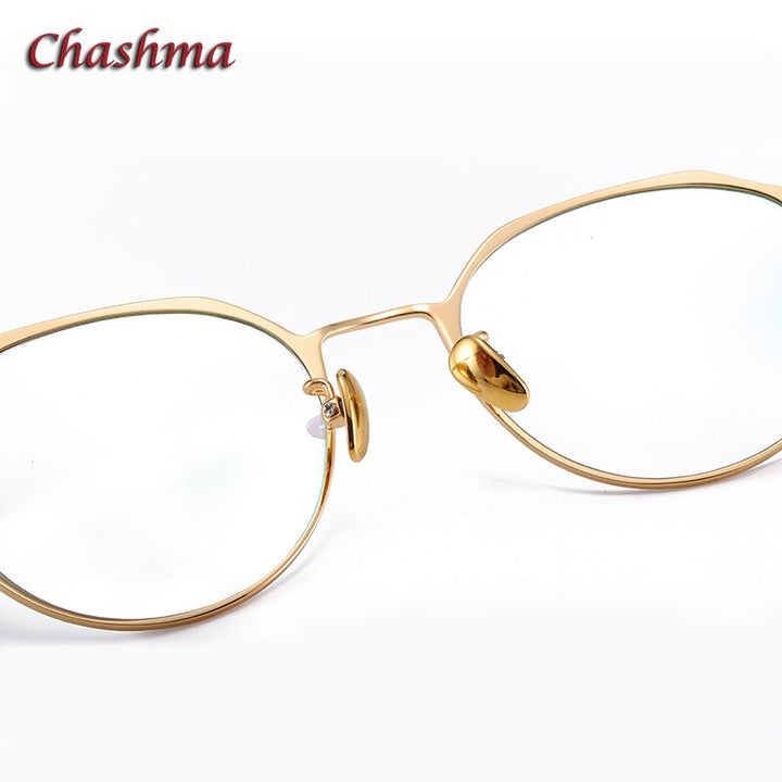Chashma Ochki Unisex Full Rim Irregular Round Titanium Eyeglasses 6105 Full Rim Chashma Ochki