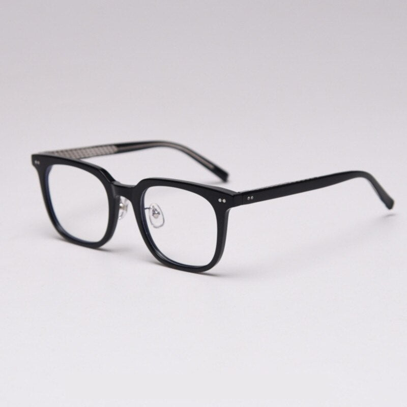CCspace Unisex Full Rim Square Tr 90 Titanium Frame Eyeglasses 47398 Full Rim CCspace C1black
