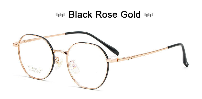 Hotony Women's Full Rim Round Titanium Frame Eyeglasses S1918 Full Rim Hotony