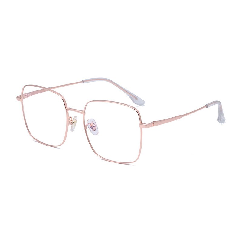 Hotony Unisex Full Rim Titanium Polygon Frame Eyeglasses 8004 Full Rim Hotony ROSE GOLD