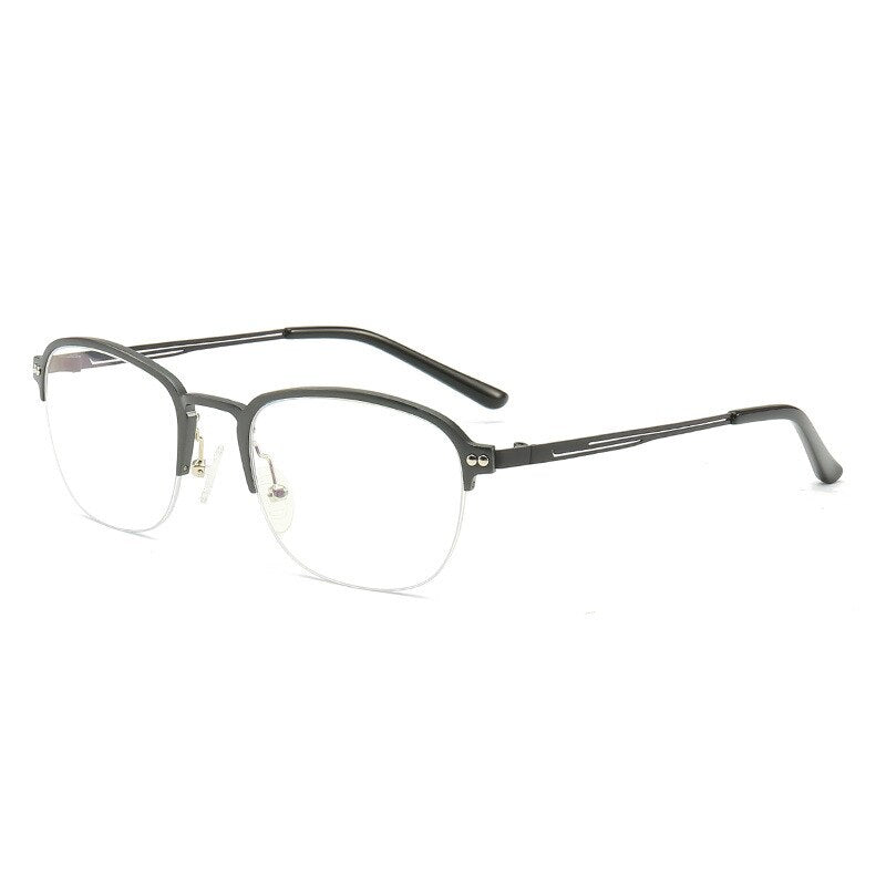 Hdcrafter Unisex Semi Rim Square Titanium Frame Eyeglasses 6097 Semi Rim Hdcrafter Eyeglasses