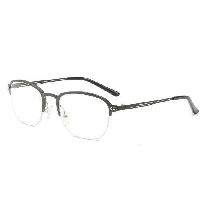 Hdcrafter Unisex Semi Rim Square Titanium Frame Eyeglasses 6097 Semi Rim Hdcrafter Eyeglasses
