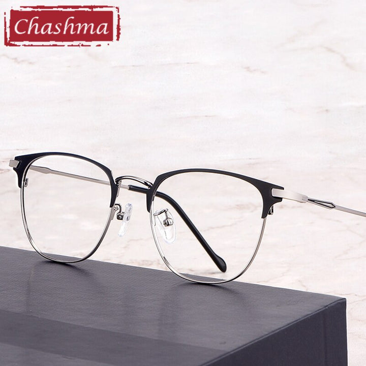 Chashma Ottica Unisex Full Rim Square Round Alloy Eyeglasses 3389 Full Rim Chashma Ottica