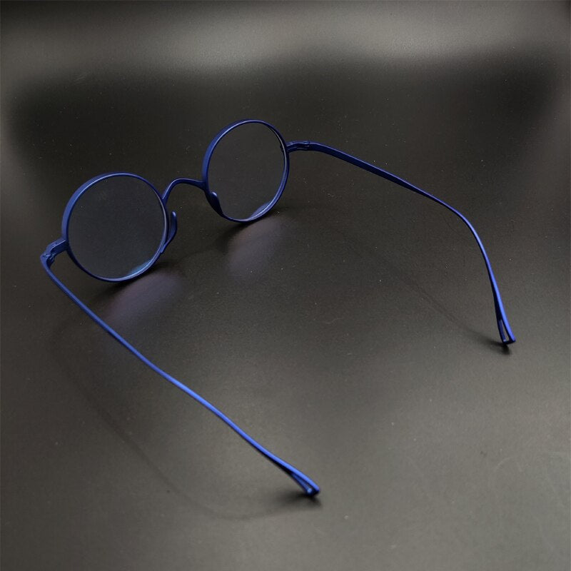 Yujo Unisex Full Rim 43mm Round Titanium Eyeglasses Full Rim Yujo