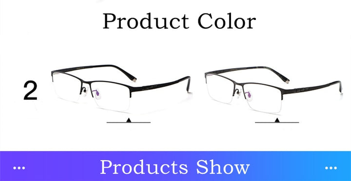 Yimaruili Men's Semi Rim Titanium Rectangular Frame Eyeglasses HT0186 Semi Rim Yimaruili Eyeglasses