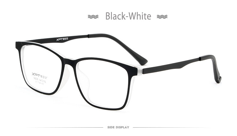 Hotony Unisex Full Rim Square TR 90 Resin B Titanium Frame Eyeglasses 9828 Full Rim Hotony