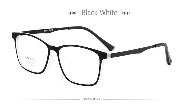 Hotony Unisex Full Rim Square TR 90 Resin B Titanium Frame Eyeglasses 9828 Full Rim Hotony