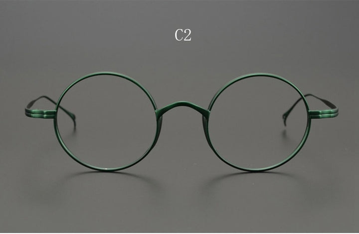 Yujo Unisex Full Rim 43mm Round Titanium Eyeglasses Full Rim Yujo C2 China