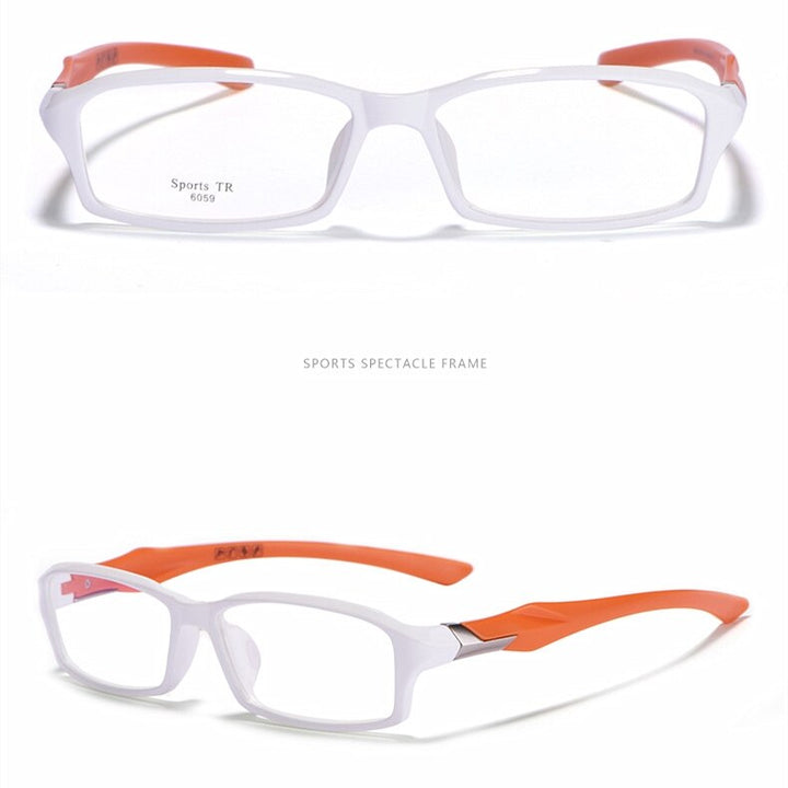 Yimaruili Men's Full Rim TR-90 Resin Sport Frame Eyeglasses 6059 Full Rim Yimaruili Eyeglasses White orange