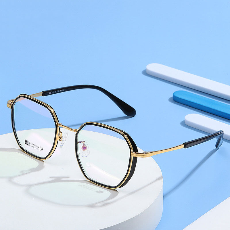 Hotochki Unisex Full Rim Beta Titanium Frame Eyeglasses 6074 Full Rim Hotochki