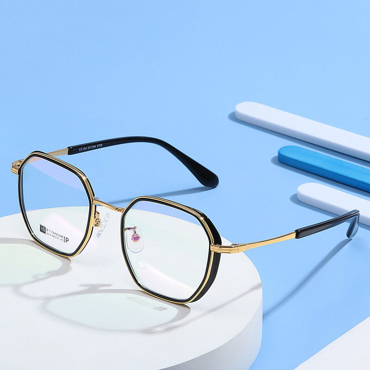 Hotochki Unisex Full Rim Beta Titanium Frame Eyeglasses 6074 Full Rim Hotochki