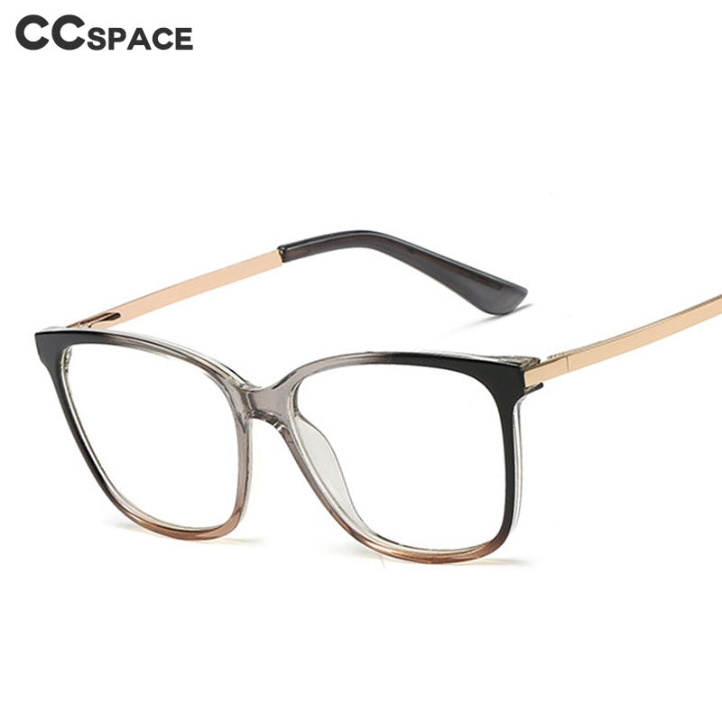 CCspace Unisex Full Rim Square Cat Eye Tr 90 Titanium Frame Eyeglasses 48152 Full Rim CCspace