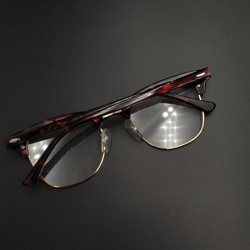 Yujo Unisex Full Rim Square Acetate Horn Eyeglasses 5154 Full Rim Yujo