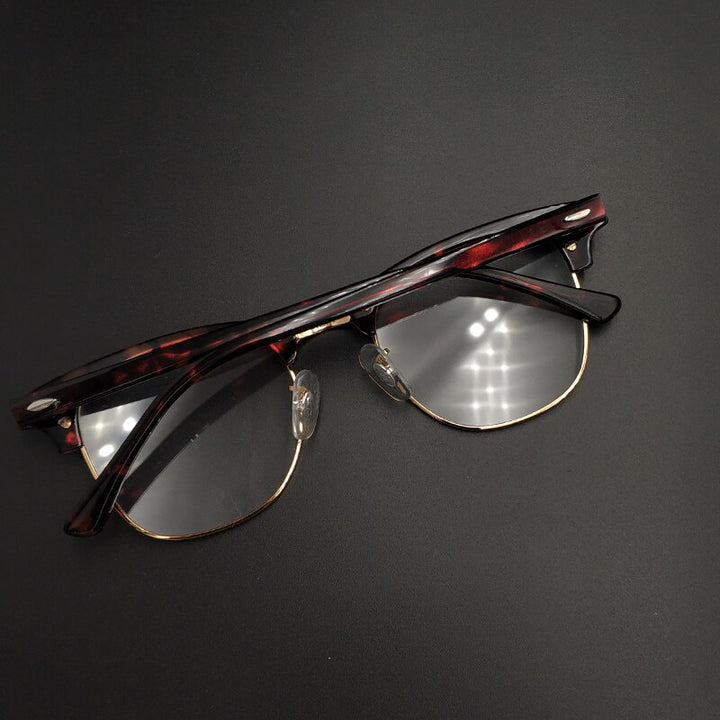 Yujo Unisex Full Rim Square Acetate Horn Eyeglasses 5154 Full Rim Yujo