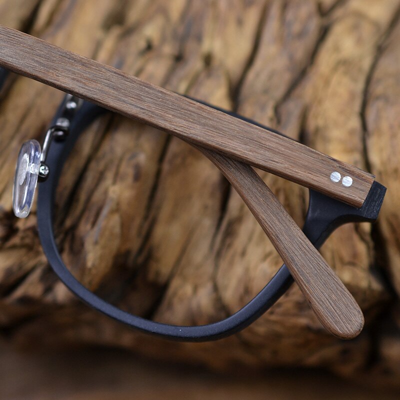 Hdcrafter Men's Full Rim Square Round Wood Alloy Acetate Frame Eyeglasses Ps7009 Full Rim Hdcrafter Eyeglasses