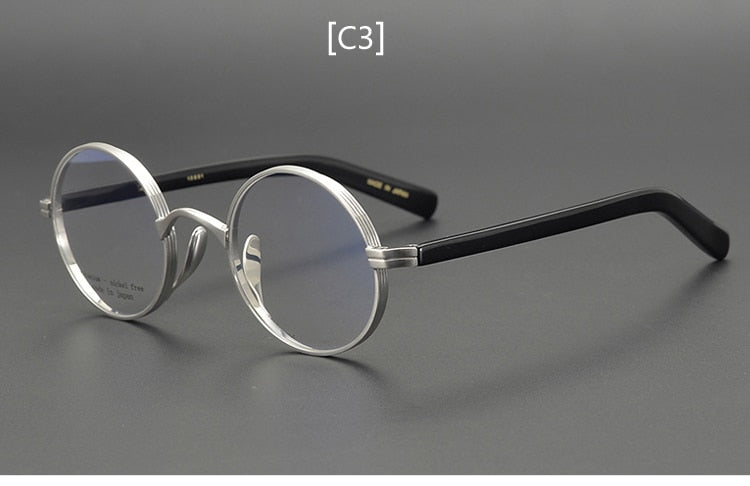 Yujo Unisex Full Rim Thick Round Titanium Acetate Eyeglasses Y041 Full Rim Yujo C3 China