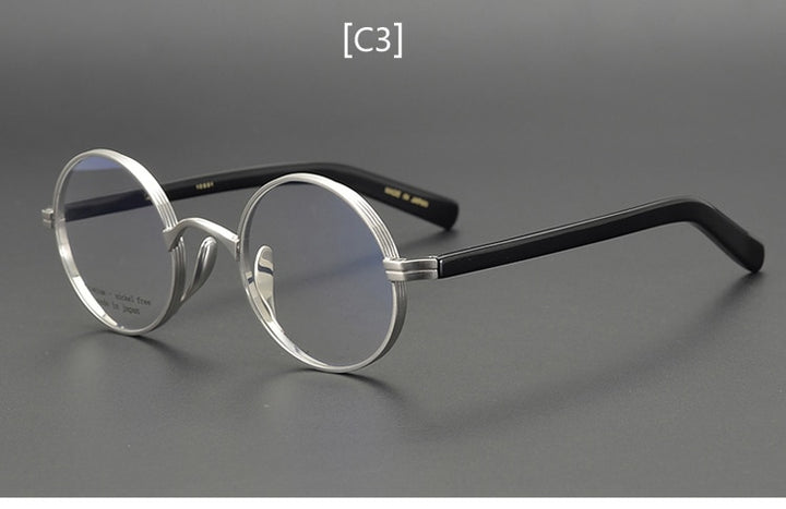 Yujo Unisex Full Rim Thick Round Titanium Acetate Eyeglasses Y041 Full Rim Yujo C3 China