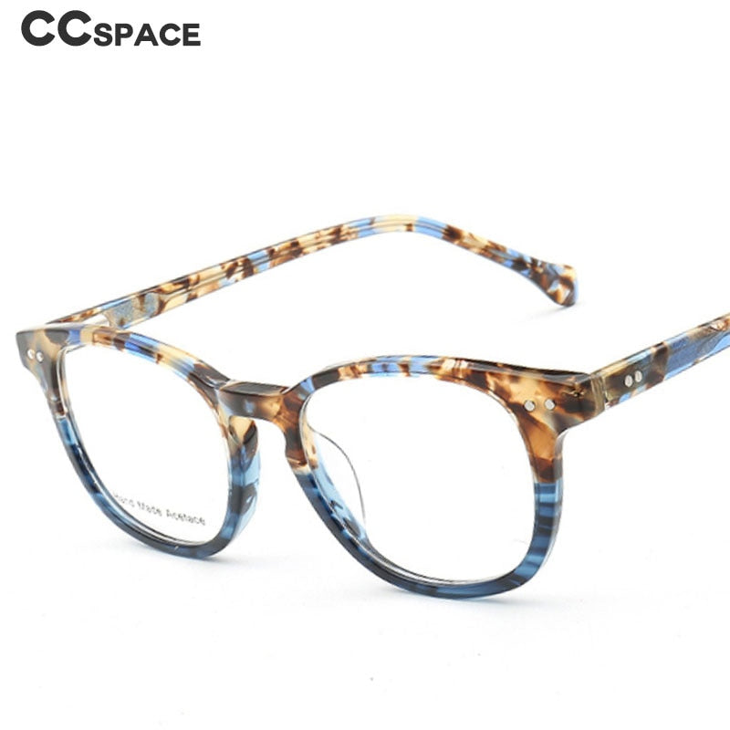 CCspace Women's Full Rim Round Acetate Frame Eyeglasses 49526 Full Rim CCspace