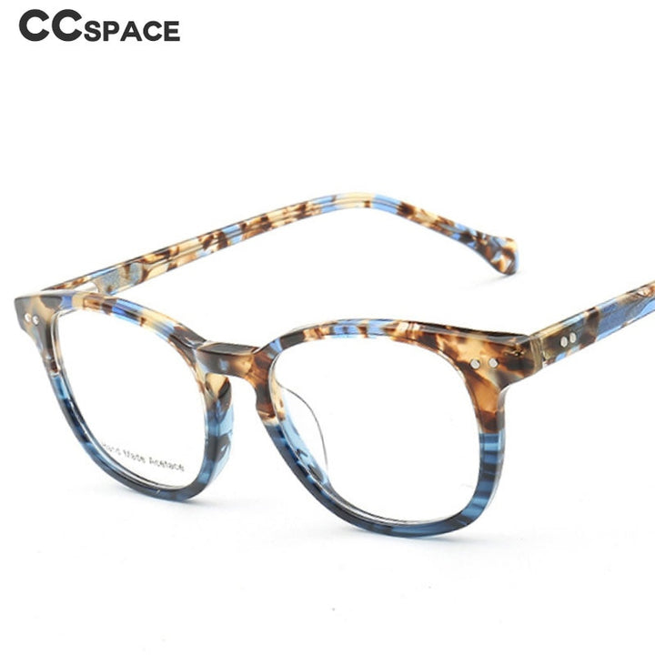 CCspace Women's Full Rim Round Acetate Frame Eyeglasses 49526 Full Rim CCspace