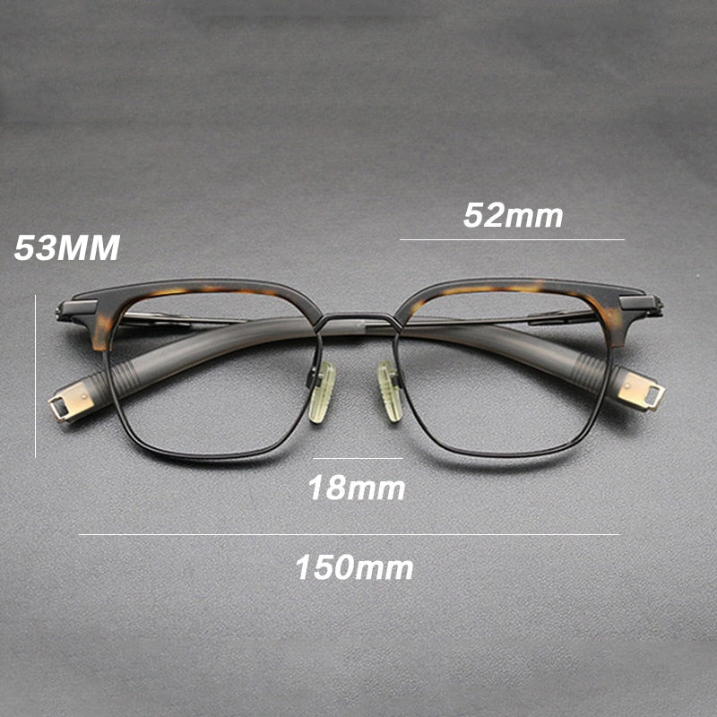 Gatenac Unisex Full Rim Square Titanium Acetate Frame Eyeglasses Gxyj669 Full Rim Gatenac