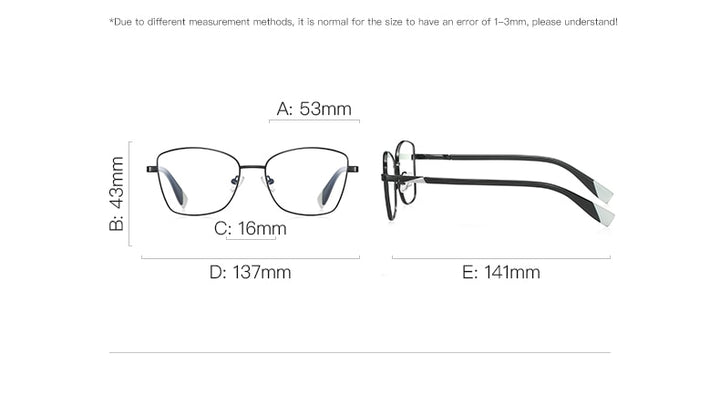 Hotochki Unisex Full Rim Square Alloy Frame Eyeglasses 3010 Full Rim Hotochki