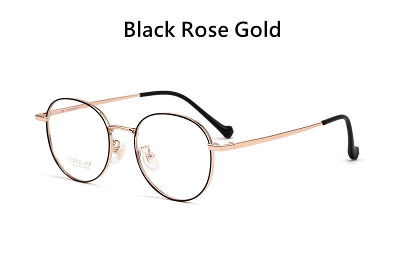 Yimaruili Men's Full Rim Round β Titanium Frame Eyeglasses T3933 Full Rim Yimaruili Eyeglasses