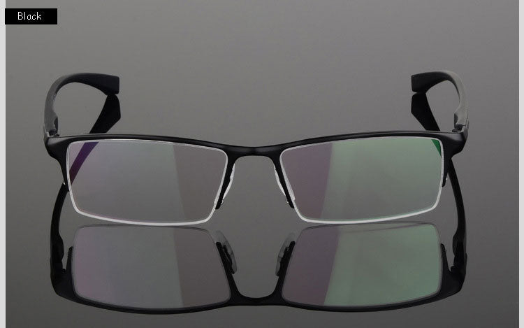 Hotochki Men's Semi Rim IP Electronic Plated Alloy Frame Eyeglasses 9065 Semi Rim Hotochki