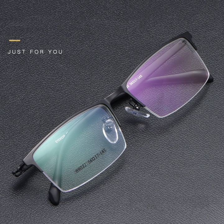 Yimaruili Men's Semi Rim Alloy Frame Eyeglasses 89032 Semi Rim Yimaruili Eyeglasses